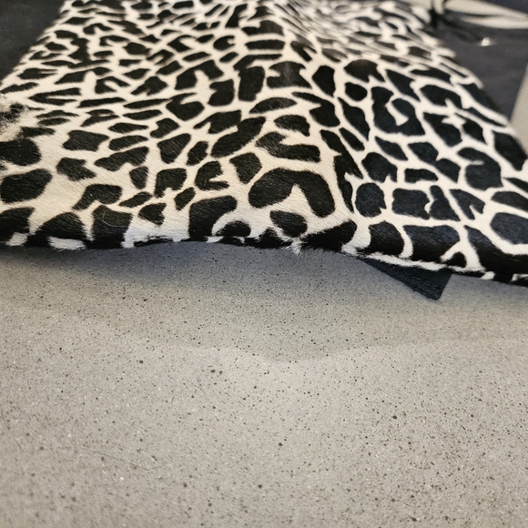 Club Monaco Pony Hair zip pouch folded clutch, dust bag included w/ hanging loop - Picture 4 of 6